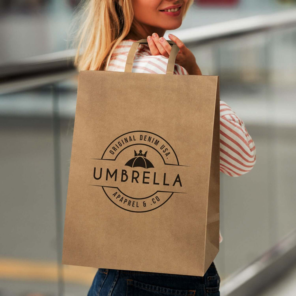 Extra Large Flat Handle Paper Bag Portrait Corporate Gift Singapore