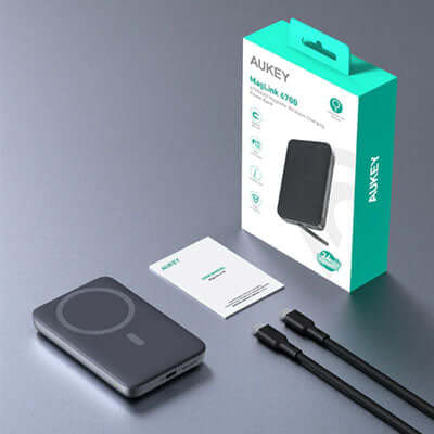Aukey PB-MS01 MagLynk 6700mAh Magnetic Wireless Charging Power Bank by Corporate Gift Store Singapore