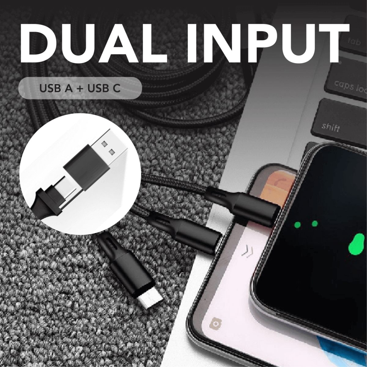 3 IN 2 Fast Charging Cable by Corporate Gift Store Singapore
