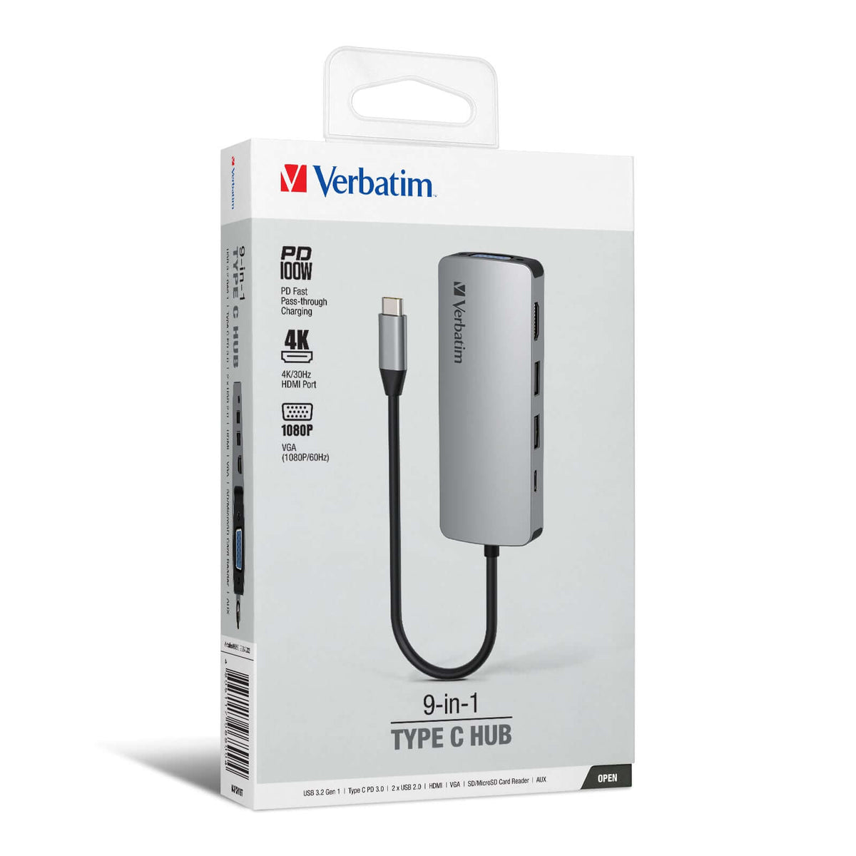 Verbatim 9-in-1 Type C Hub 66899 by Corporate Gift Store Singapore