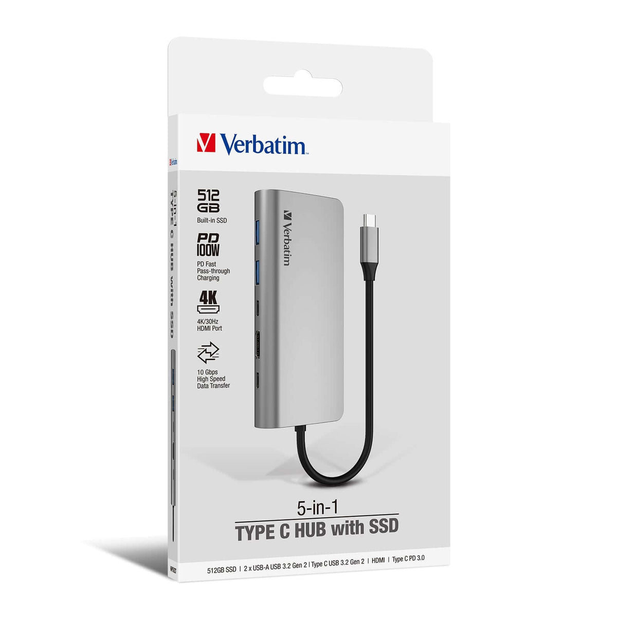 Verbatim 5-in-1 Type C Hub with SSD by Corporate Gift Store Singapore