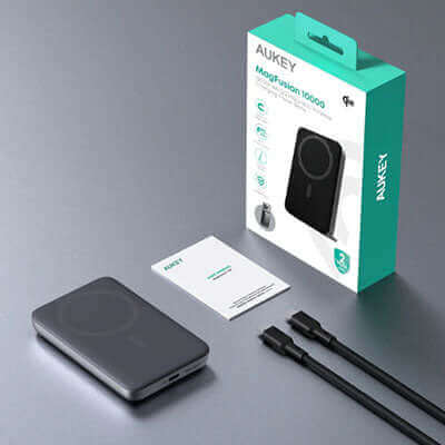 Aukey PB-MS06 MagFusion 10000mAh 30W Qi2 Magnetic Wireless Charging Power Bank by Corporate Gift Store Singapore