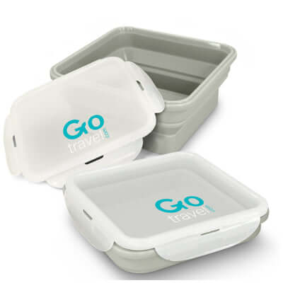 Collapsible Lunch Box in two colors, perfect for meals on the go, ideal as a Corporate Gift Singapore.