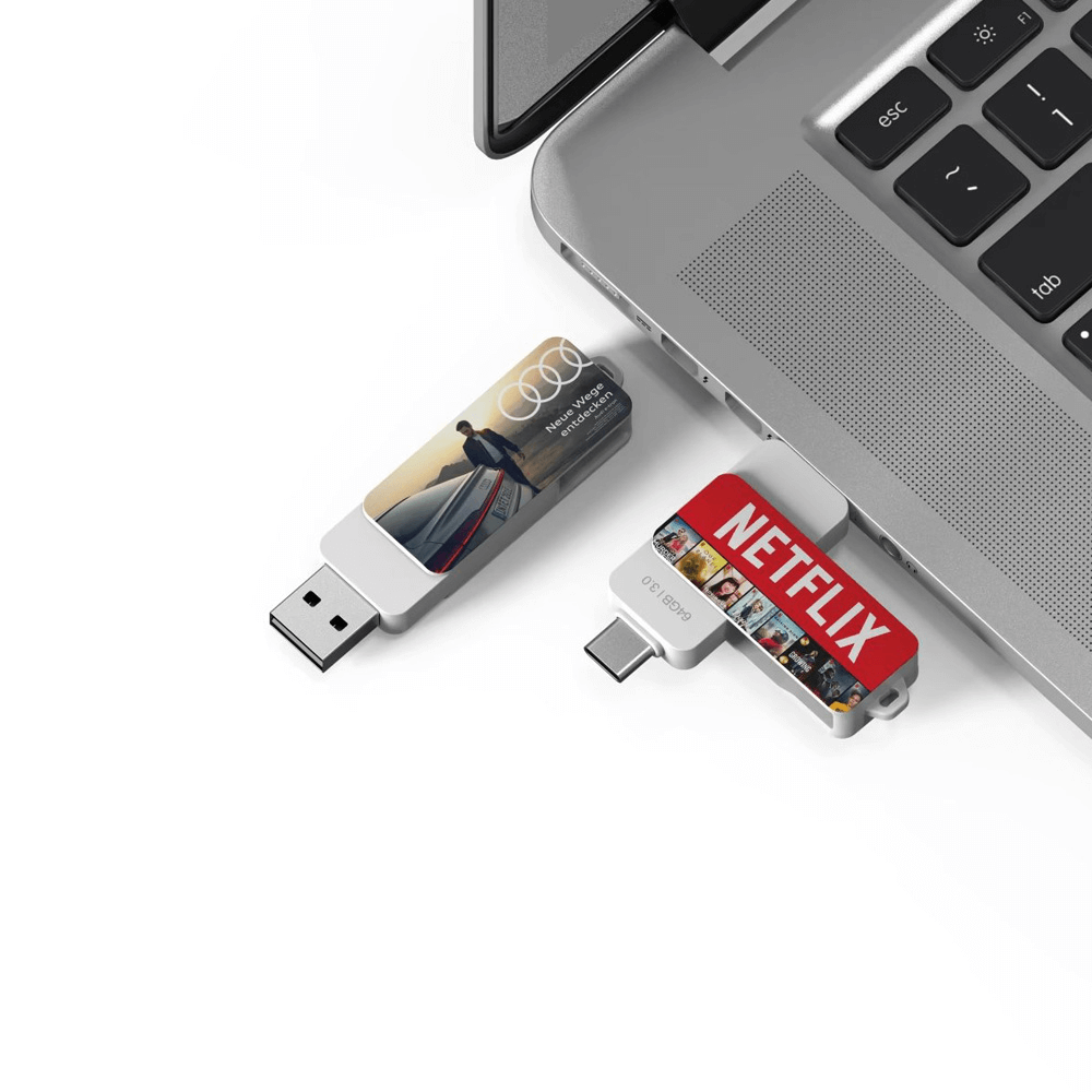 Rectangular Swivel OTG USB Drive with Triangular Loop (Android) by Corporate Gift Store Singapore