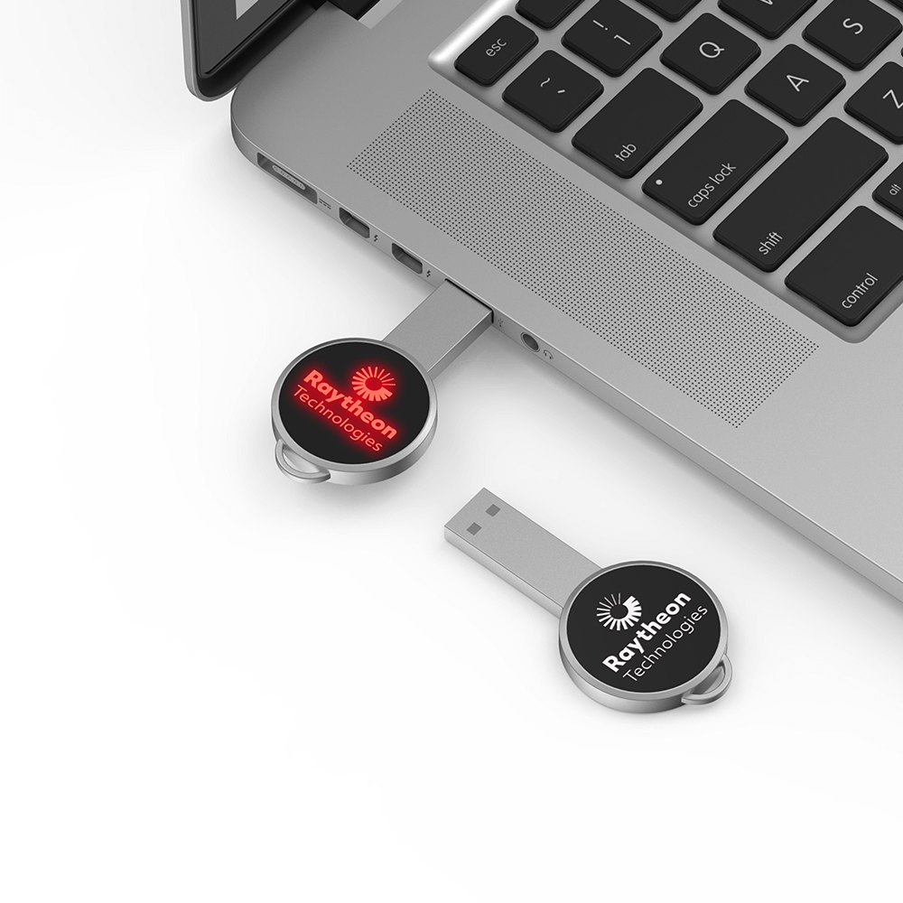 Round Shaped USB Flash Drive LED Logo by Corporate Gift Store Singapore