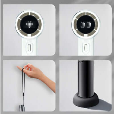 NNIO U-MOJI High Speed Portable Handheld Fan with Anti-slip Holder, 3000mAh, 100 Speed Corporate Gift Singapore