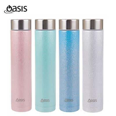 Oasis Skinny Mini Glitter Stainless Steel Double Wall Insulated Drink Bottle by Corporate Gift Store Singapore