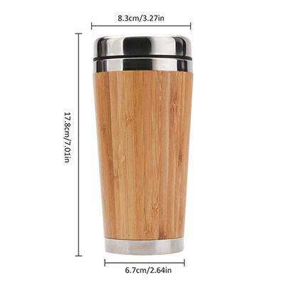 Bamboo Stainless Steel Coffee Mug with Leak-Proof Cover | gifts shop