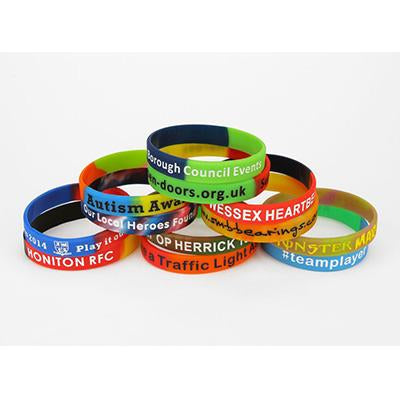 Custom Mixing Colour Silicone Wristband by Corporate Gift Store Singapore