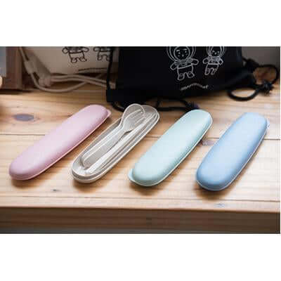 Eco Friendly Wheat Straw Portable Travel Cutlery Set by Corporate Gift Store Singapore