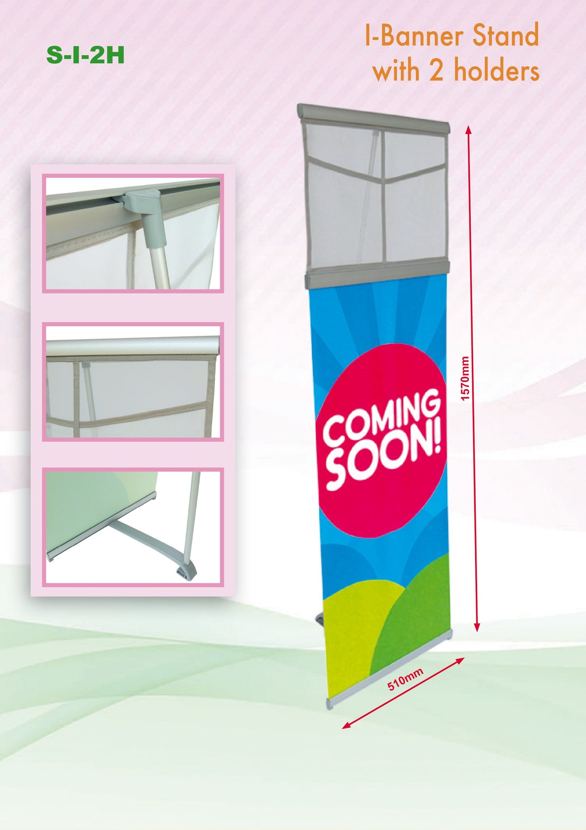 Lightweight Banner Stand with 2 Holders by Corporate Gift Store Singapore