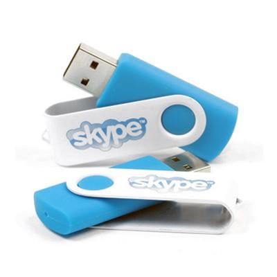 White Metal Coated Swivel USB Flash Drive by Corporate Gift Store Singapore