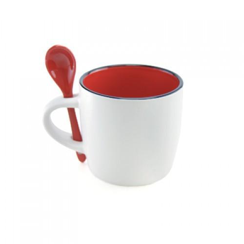 Victoria Ceramic Mug with Spoon by Corporate Gift Store Singapore