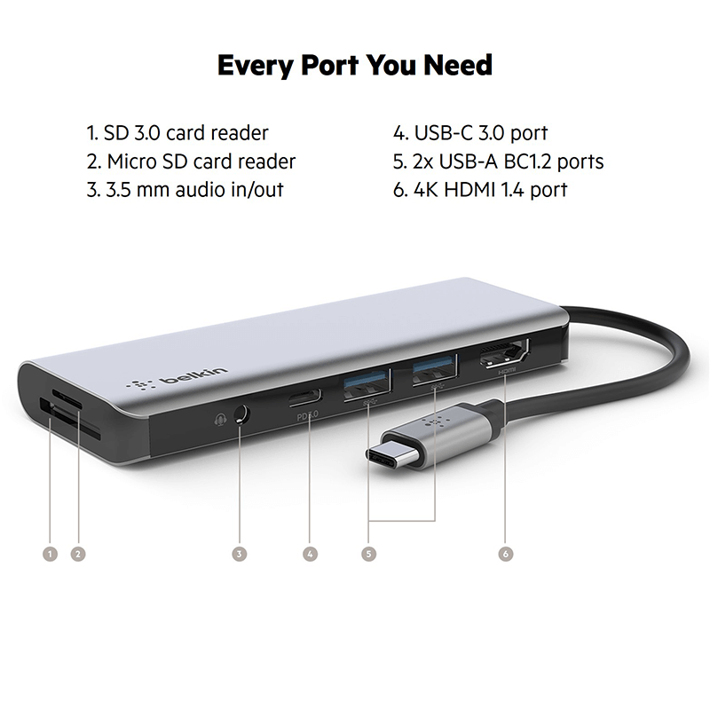 Belkin Connect USB-C 7-in-1 Multiport Hub Adapter by Corporate Gift Store Singapore