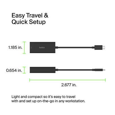 Belkin INC012 Connect USB-C to 2.5Gb Ethernet Adapter