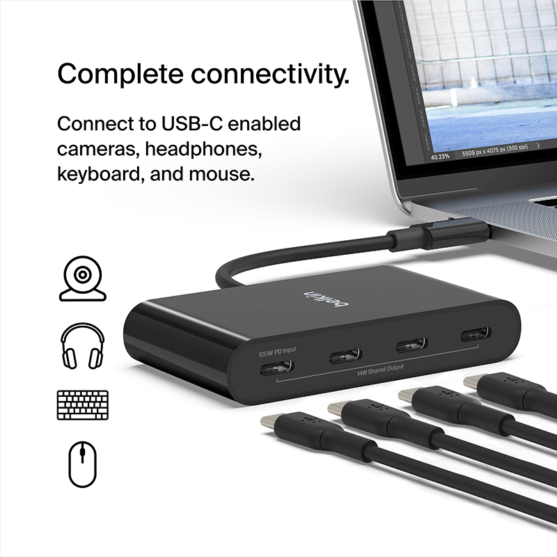 Belkin AVC018 Connect USB-C to 4-Port USB-C Hub by Corporate Gift Store Singapore