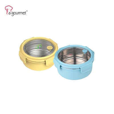 La Gourmet 1L Round Lunch Box With 304 S/S Insert by Corporate Gift Store Singapore