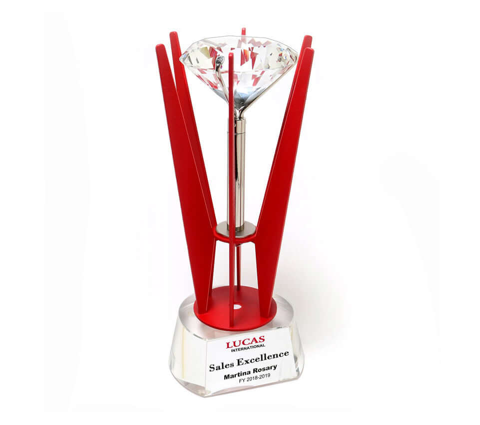 Lamina Diamond on Round Crystal Base by Corporate Gift Store Singapore
