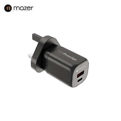 Mazer GaNPrestige 35W GaN Wall Charger with Travel Pins (2 Ports) by Corporate Gift Store Singapore