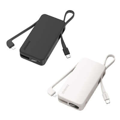 Momax 1-Power Vital+ Power Bank 10000mAh With Built-In USB-C and Lightning Cable