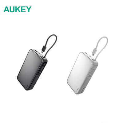 Aukey PB-Y48 Spark Sling 100W 20000mAh Compact Fast Charging Power Bank Built-in USB-C Cable by Corporate Gift Store Singapore