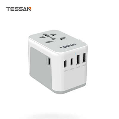 TESSAN Travel Adapter 28W with 3 USB C & 2 USB Ports by Corporate Gift Store Singapore