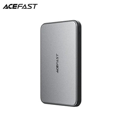 Silver ACEFAST M30 5000mAh magnetic power bank with black edge