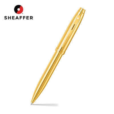 Sheaffer® Glossy PVD Gold Ballpoint Pen With PVD Gold Trim by Corporate Gift Store Singapore