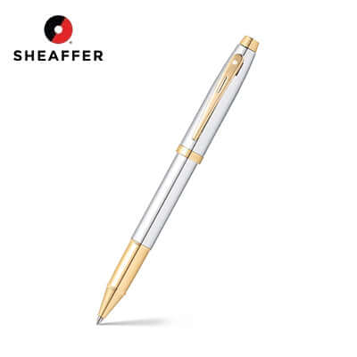 Sheaffer® 100 Chrome with Gold Trims Rollerball Pen by Corporate Gift Store Singapore