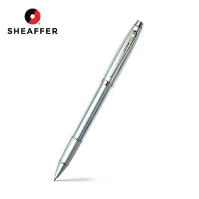 Sheaffer® 100 Brushed Chrome With Shiny Chrome Trim Rollerball Pen Corporate Gifts Singapore
