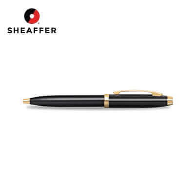 Sheaffer® 100 Glossy Black Ballpoint Pen With Gold Trims by Corporate Gift Store Singapore