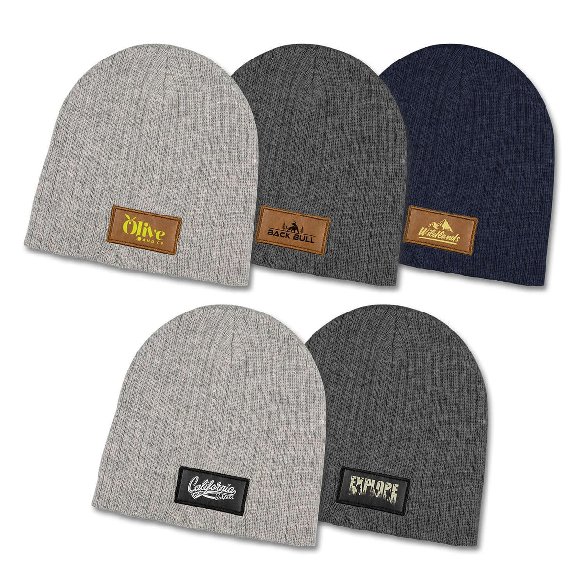 Nebraska Heather Cable Knit Beanie With Patch Corporate Gift Singapore
