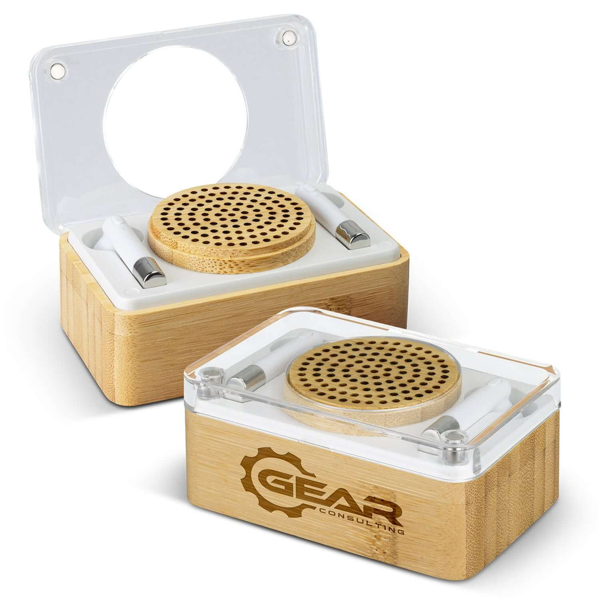 Bamboo Wireless Speaker & Earbud Set Corporate Gift Singapore