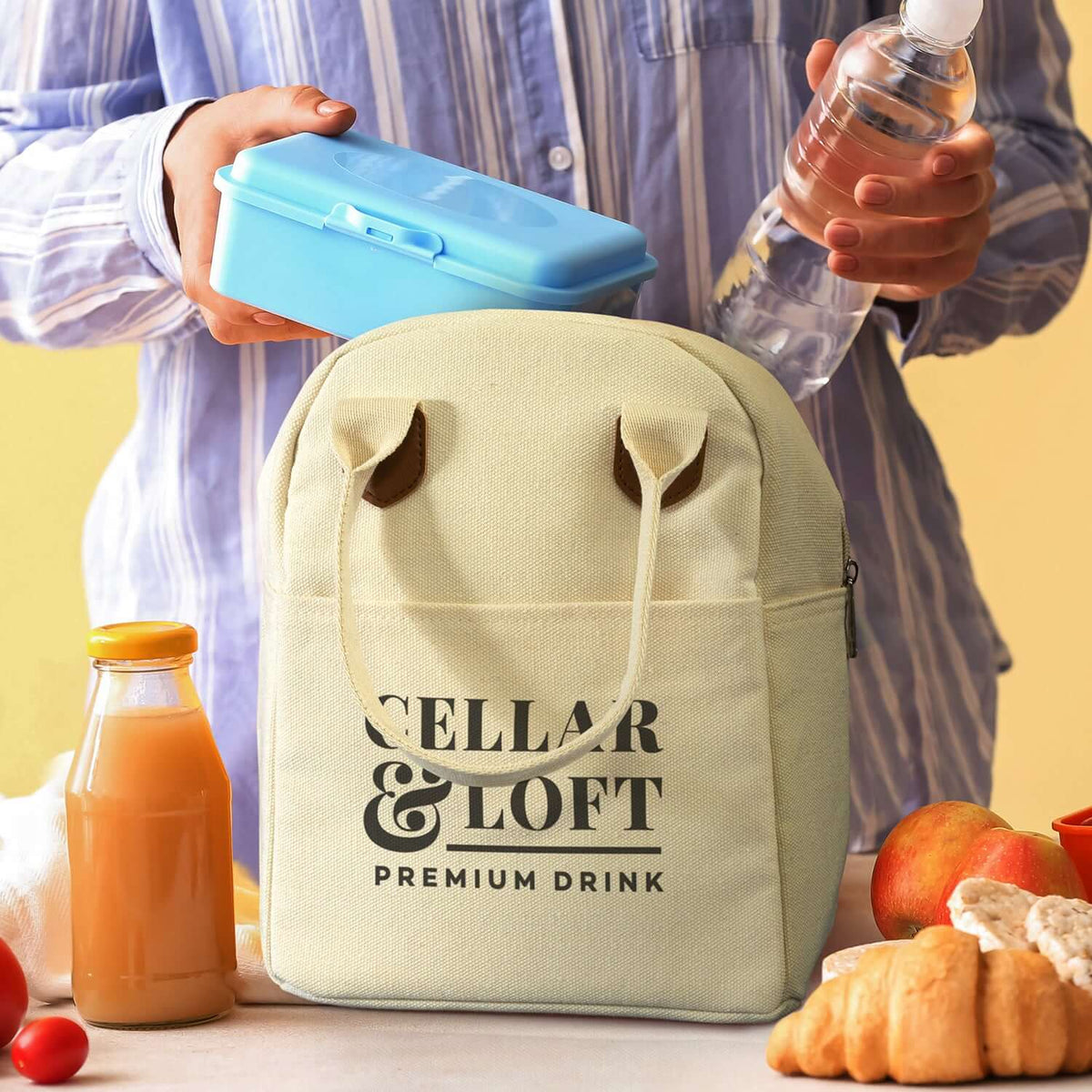 Colton Lunch Bag with food and drink, perfect for daily meals and a great Corporate Gift Singapore.