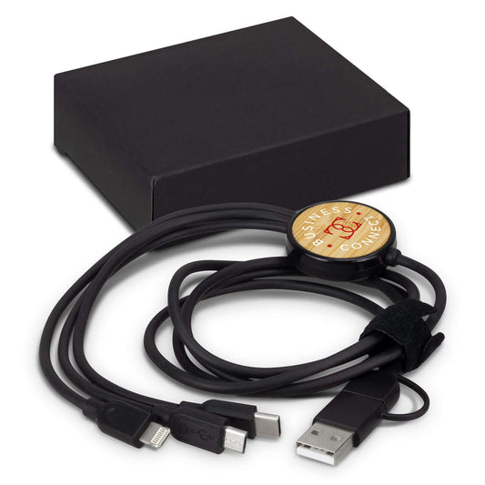 Bamboo Triple Connector Cable Corporate Gift Singapore