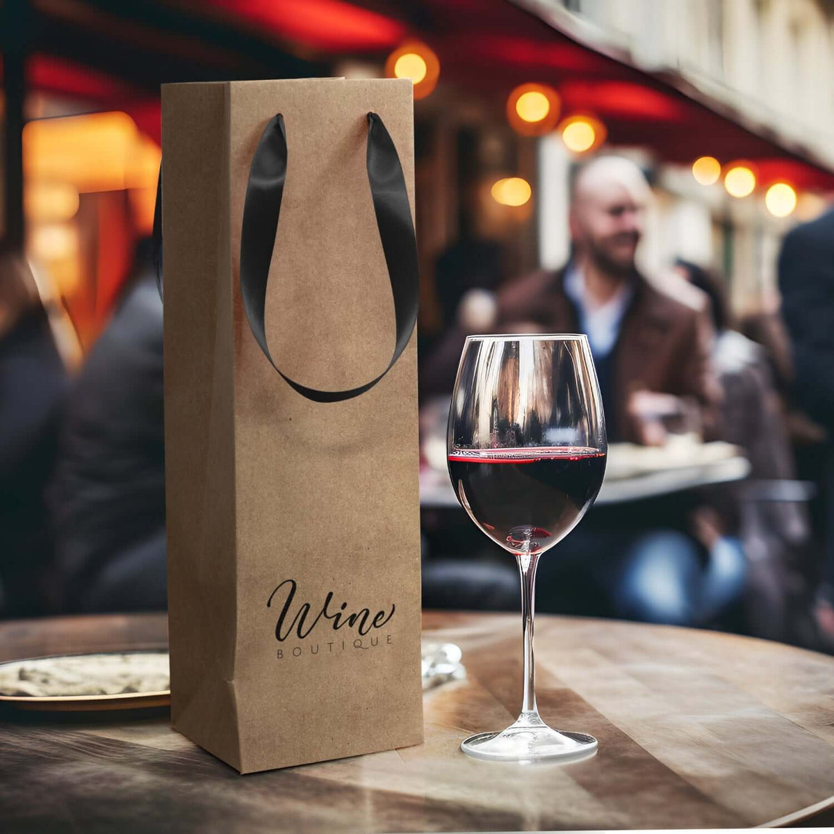 Wine Ribbon Handle Paper Bag Corporate Gift Singapore