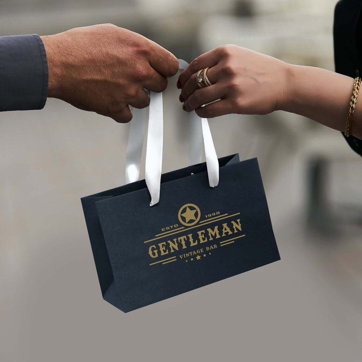 Small Ribbon Handle Paper Bag Corporate Gift Singapore