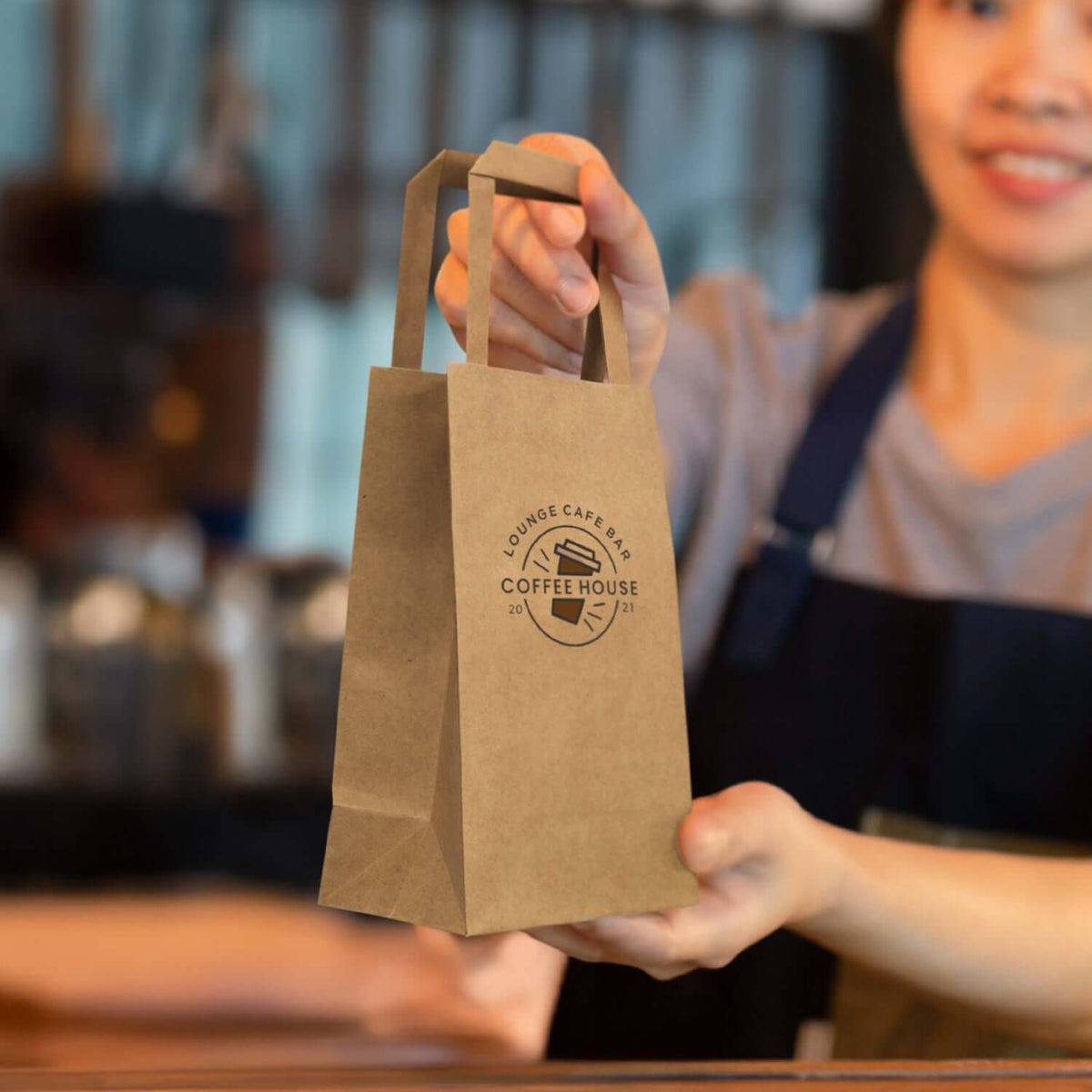 Small Flat Handle Paper Bag Portrait Corporate Gift Singapore