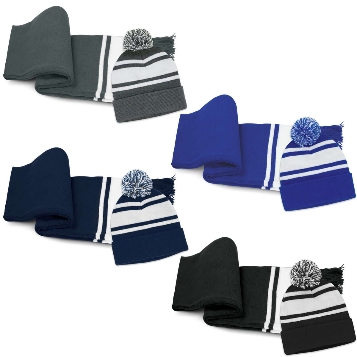 Commodore Scarf and Beanie with Pom Pom Set Corporate Gift Singapore