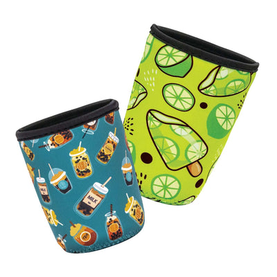 Custom Neoprene Cup Sleeve featuring vibrant designs for insulated drink comfort.
