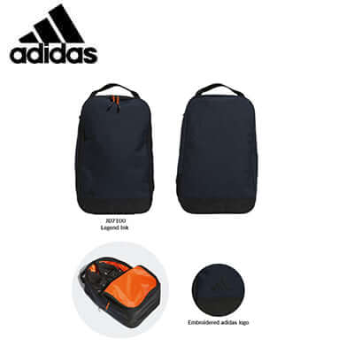 Adidas Golf Shoe bag 15.5L featuring a durable design, two-way zip closure, embroidered adidas logo, and compact storage.