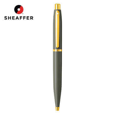 Sheaffer® Glossy Light Gray Ballpoint Pen With PVD Gold-Tone Trim by Corporate Gift Store Singapore
