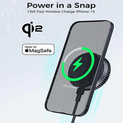 Aukey LC-G10 Qi2 Magnetic Fast Wireless Charging Active Cooling with Magnetic Ring Corporate Gifts Singapore