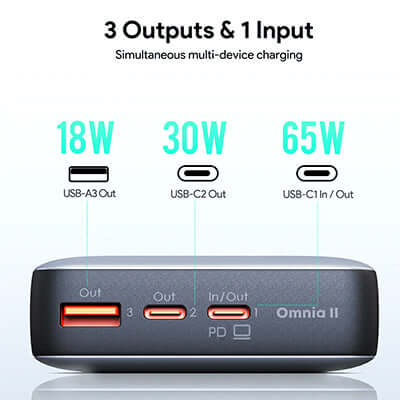 AUKEY PB-Y43 65W 20000mAh Portable Power Bank by Corporate Gift Store Singapore
