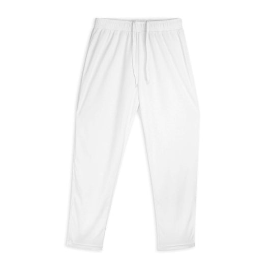 Custom Active Pants in white, featuring an elasticated waistband and breathable mesh fabric, perfect for sports and active wear.