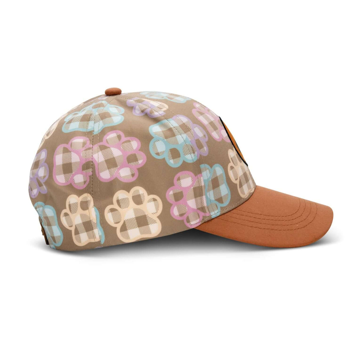 Falcon Custom Cap with Full Colour Patch showcasing colorful patterns on the side from a stylish angle.
