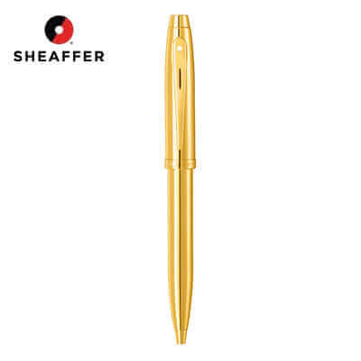 Sheaffer® Glossy PVD Gold Ballpoint Pen With PVD Gold Trim by Corporate Gift Store Singapore