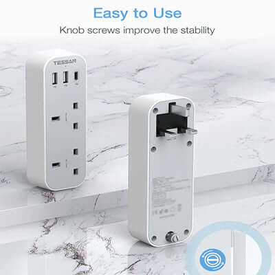 TESSAN Vertical Socket Extension Adaptor with 3 USB by Corporate Gift Store Singapore