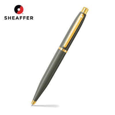 Sheaffer® Glossy Light Gray Ballpoint Pen With PVD Gold-Tone Trim by Corporate Gift Store Singapore