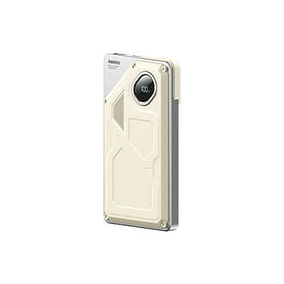 Remax FCP-12 Aluminum Alloy Powerbank 10000mAh portable charger with digital display.